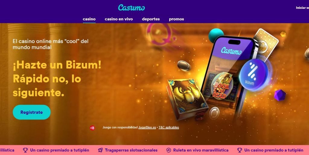 Página principal del casino online Casumo