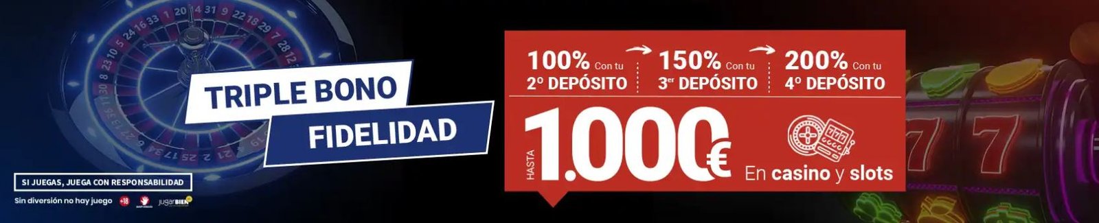 Triple bono de fidelidad en Jokerbet